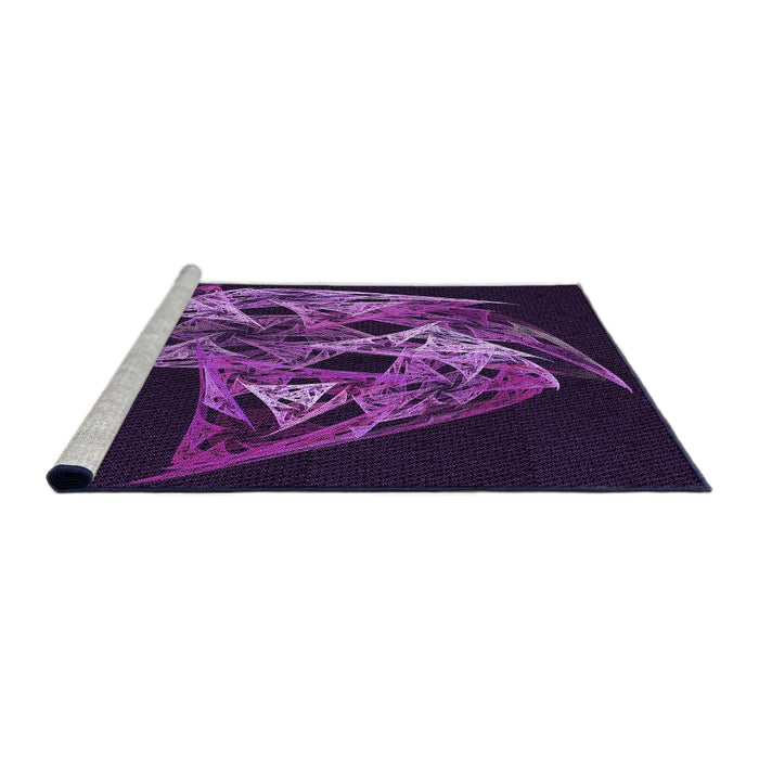 Sideview of Machine Washable Transitional Dark Purple Rug, wshpat1345pur