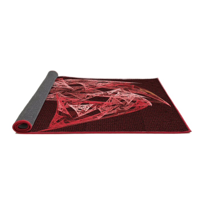 Thickness of Patterned Fire Brick Red Rug, pat1345rd