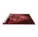 Sideview of Machine Washable Transitional Fire Brick Red Rug, wshpat1345rd