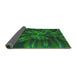 Thickness of Patterned Dark Forest Green Rug, pat1346grn