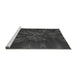 Sideview of Machine Washable Transitional Charcoal Black Rug, wshpat1346gry