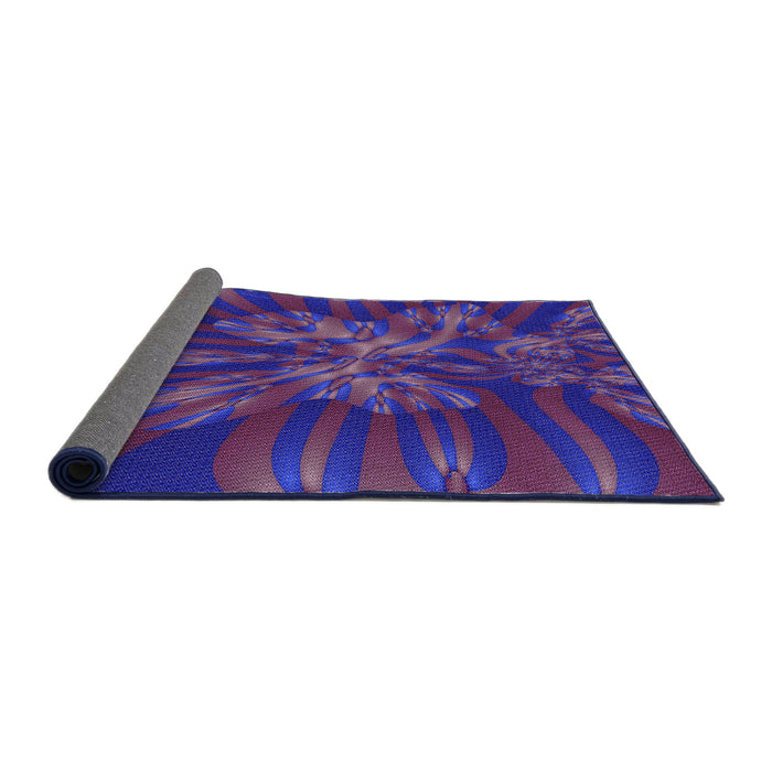 Thickness of Patterned Bright Purple Rug, pat1346pur