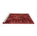 Sideview of Machine Washable Transitional Tomato Red Rug, wshpat1346rd