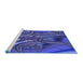 Sideview of Machine Washable Transitional Cobalt Blue Rug, wshpat1347blu