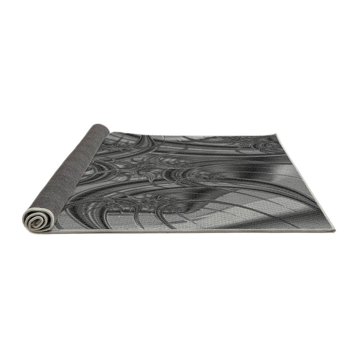 Thickness of Patterned Gunmetal Gray Rug, pat1347gry