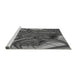 Sideview of Machine Washable Transitional Gunmetal Gray Rug, wshpat1347gry