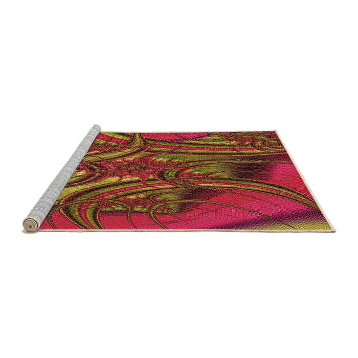 Sideview of Machine Washable Transitional Red Rug, wshpat1347org