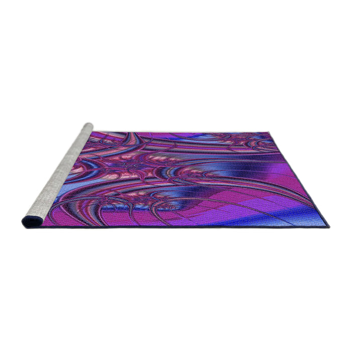 Sideview of Machine Washable Transitional ly Purple Rug, wshpat1347pur