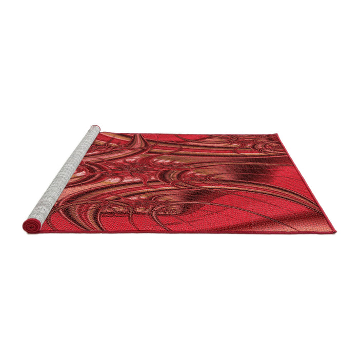 Sideview of Machine Washable Transitional Red Rug, wshpat1347rd