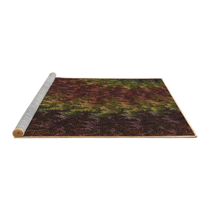 Sideview of Machine Washable Transitional Red Brown Rug, wshpat1348brn
