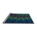 Sideview of Machine Washable Transitional Night Blue Rug, wshpat1348lblu