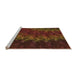 Sideview of Machine Washable Transitional Mahogany Brown Rug, wshpat1348org