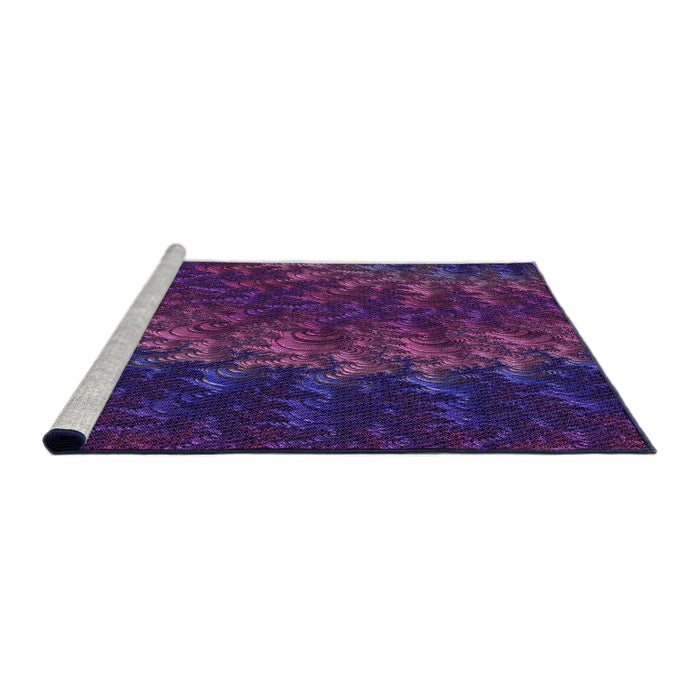 Sideview of Machine Washable Transitional Purple Violet Purple Rug, wshpat1348pur
