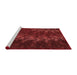 Sideview of Machine Washable Transitional Red Rug, wshpat1348rd