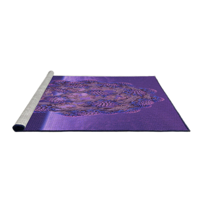 Sideview of Machine Washable Transitional Bright Purple Rug, wshpat1349pur