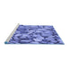 Sideview of Machine Washable Transitional Denim Blue Rug, wshpat135blu