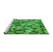 Sideview of Machine Washable Transitional Green Rug, wshpat135grn