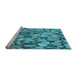 Sideview of Machine Washable Transitional Dark Cyan Green Rug, wshpat135lblu