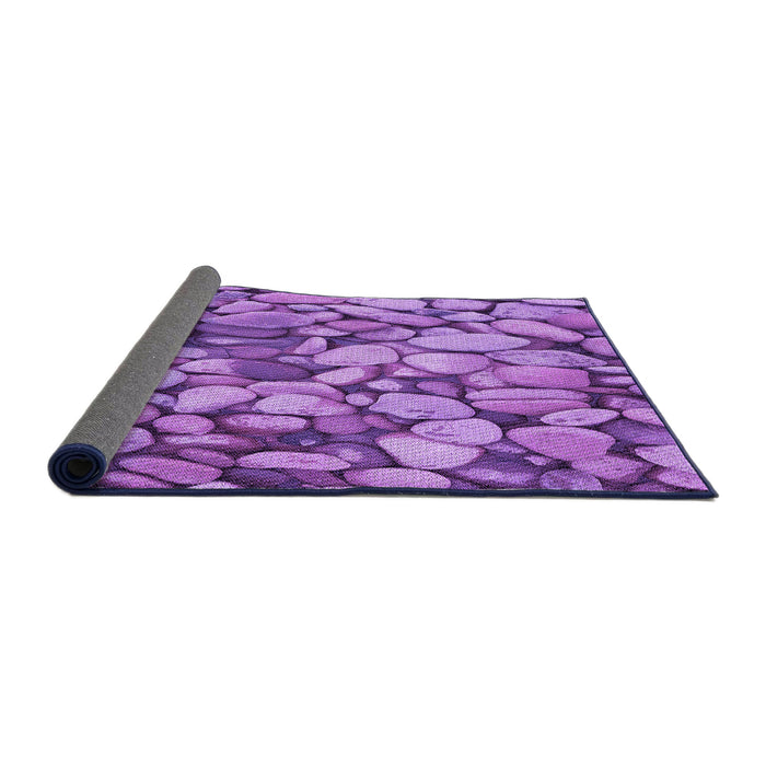 Thickness of Patterned Violet Purple Rug, pat135pur