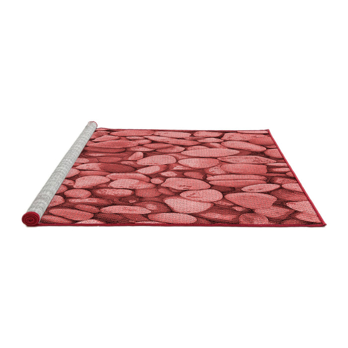 Sideview of Machine Washable Transitional Red Rug, wshpat135rd