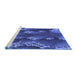 Sideview of Machine Washable Transitional Light Slate Blue Rug, wshpat1350blu