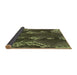 Thickness of Patterned Olive Green Rug, pat1350brn