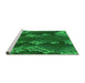 Sideview of Machine Washable Transitional Deep Emerald Green Rug, wshpat1350grn