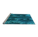 Sideview of Machine Washable Transitional Medium Teal Green Rug, wshpat1350lblu