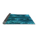 Thickness of Patterned Medium Teal Green Rug, pat1350lblu