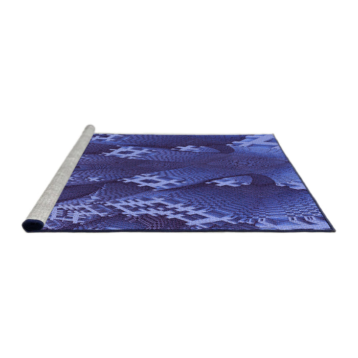 Sideview of Machine Washable Transitional Light Slate Blue Rug, wshpat1350pur