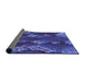 Thickness of Patterned Light Slate Blue Rug, pat1350pur