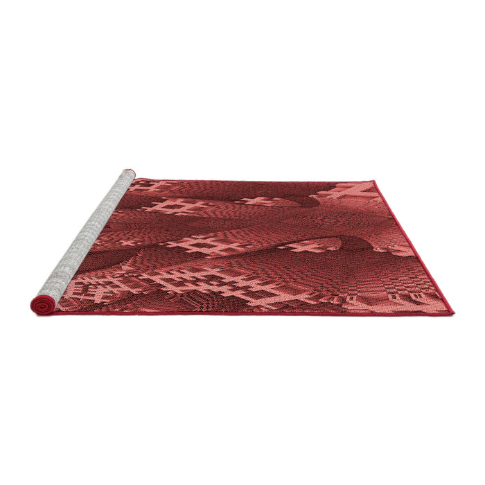 Sideview of Machine Washable Transitional Red Rug, wshpat1350rd