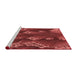 Sideview of Machine Washable Transitional Red Rug, wshpat1350rd