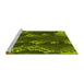 Sideview of Machine Washable Transitional Dark Forest Green Rug, wshpat1350yw