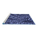 Sideview of Machine Washable Transitional Night Blue Rug, wshpat1351blu