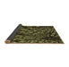 Thickness of Patterned Dark Yellow Green Rug, pat1351brn