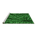 Sideview of Machine Washable Transitional Deep Emerald Green Rug, wshpat1351grn