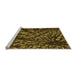 Sideview of Machine Washable Transitional Black Brown Rug, wshpat1351org