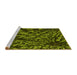 Sideview of Machine Washable Transitional Pistachio Green Rug, wshpat1351yw