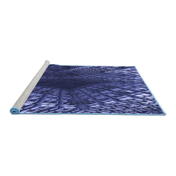 Sideview of Machine Washable Transitional Midnight Blue Rug, wshpat1352blu