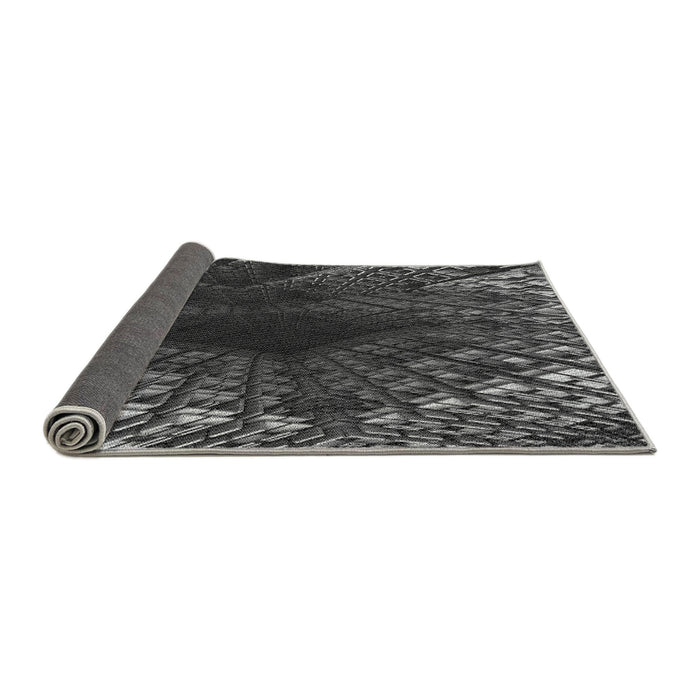 Thickness of Patterned Charcoal Black Rug, pat1352gry