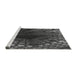 Sideview of Machine Washable Transitional Charcoal Black Rug, wshpat1352gry