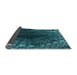 Thickness of Patterned Deep Teal Green Rug, pat1352lblu