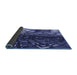 Thickness of Patterned Light Slate Blue Rug, pat1353blu