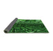 Thickness of Patterned Deep Emerald Green Rug, pat1353grn