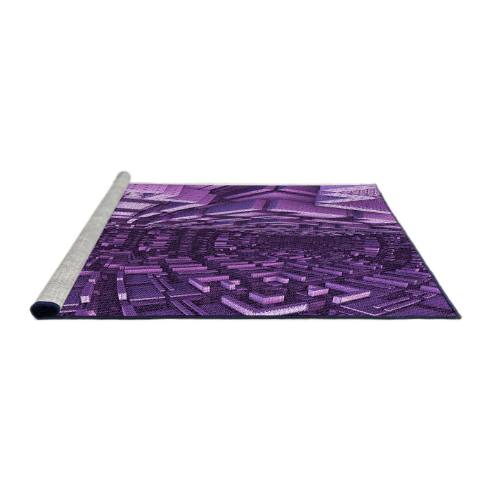 Sideview of Machine Washable Transitional Purple Rug, wshpat1353pur