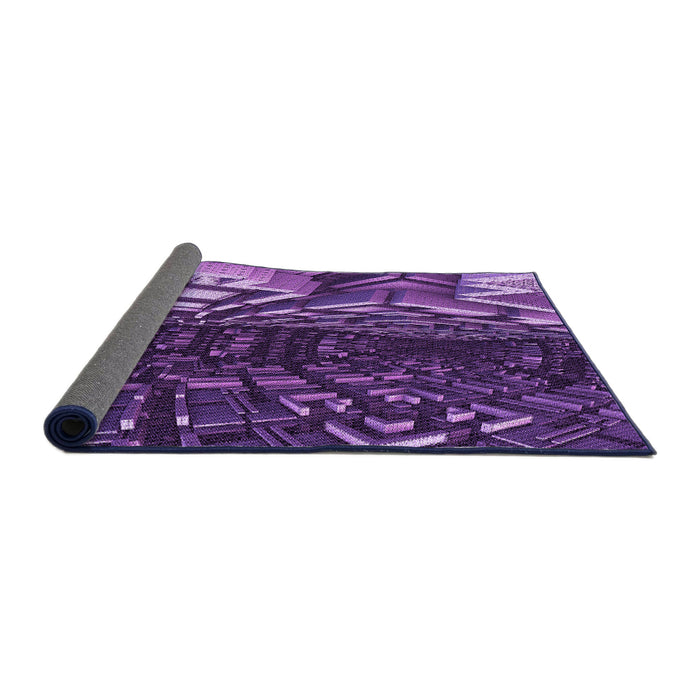 Thickness of Patterned Purple Rug, pat1353pur