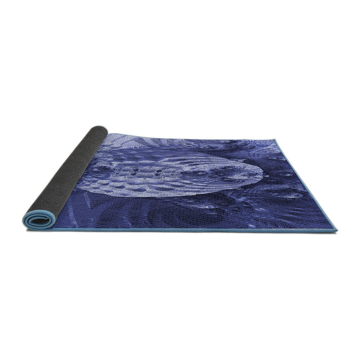 Thickness of Patterned Sky Blue Rug, pat1354blu