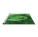 Sideview of Machine Washable Transitional Deep Emerald Green Rug, wshpat1354grn