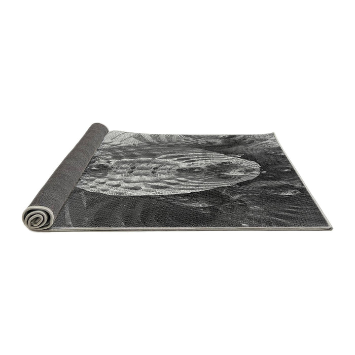 Thickness of Patterned Gunmetal Gray Rug, pat1354gry
